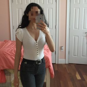 Free People white Mia bodysuit